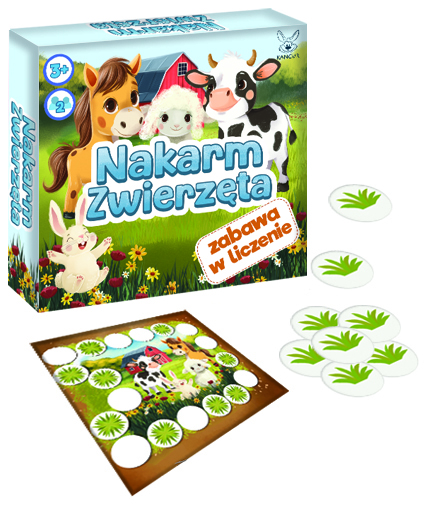 Gra edukacyjna zabawa w liczenie nakarm zwierzęta +3 Kangur