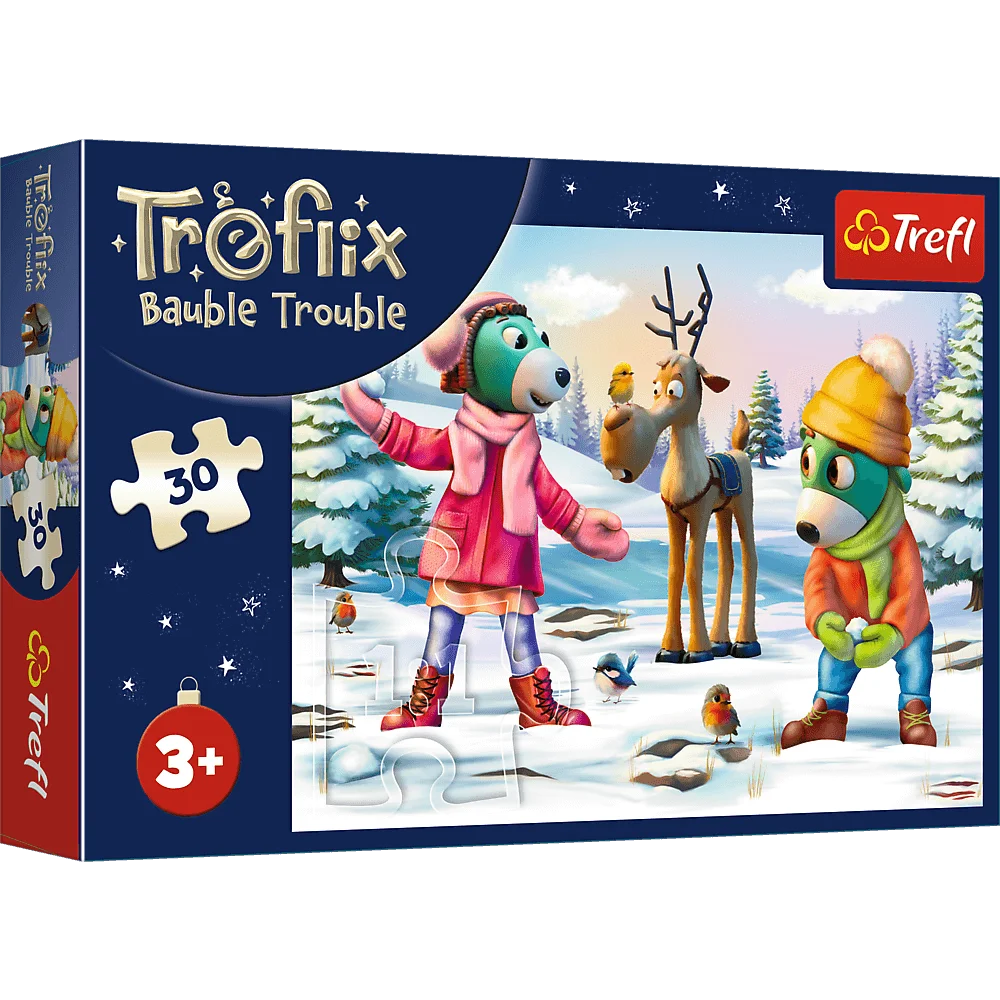 Puzzle 30 elementów świąteczny czas Treflików +3 Trefl