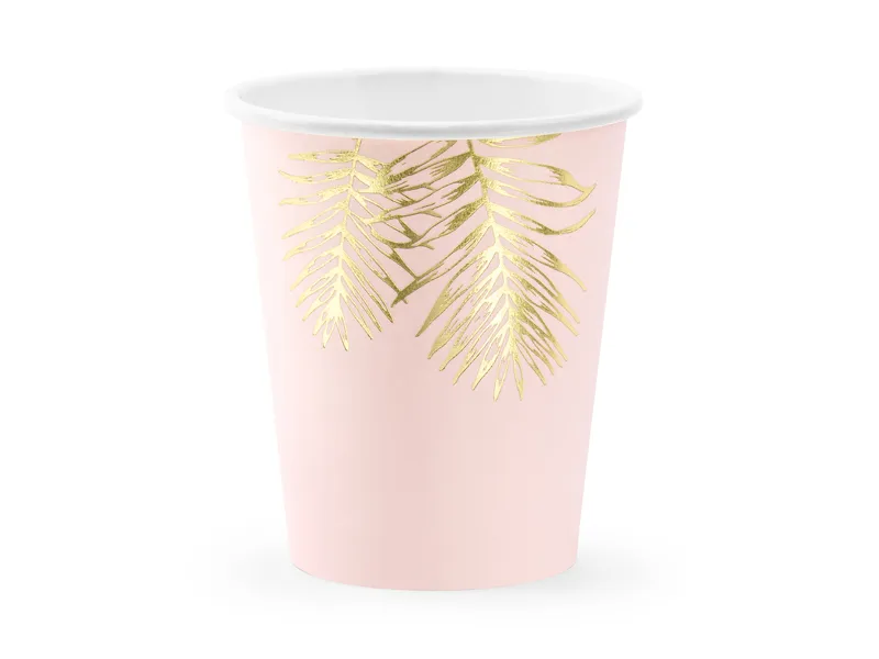Kubeczek papierowy liście 220ml 6szt Partydeco