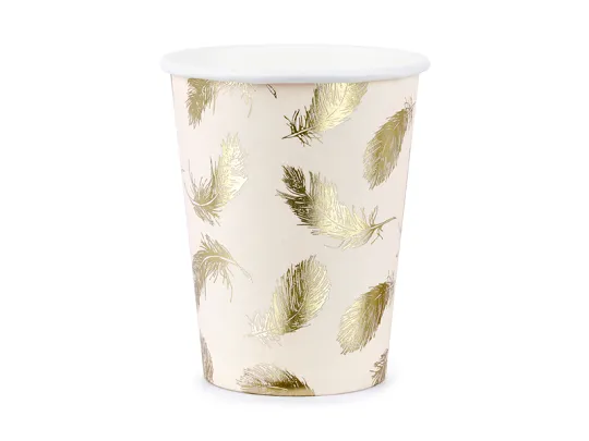 Kubeczek papierowy lovely swan 260ml 6szt Partydeco