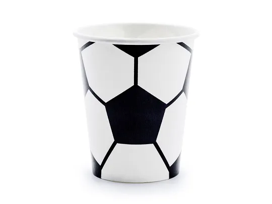 Kubeczek papierowy piłka 260ml 6szt Partydeco