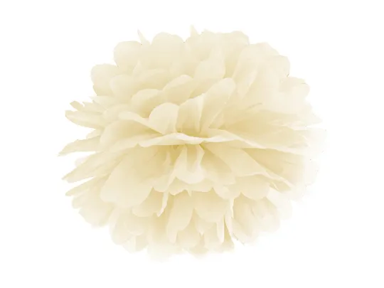 Dekoracja bibułowa pompon kremowy 25cm Partydeco
