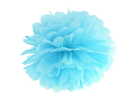Dekoracja bibułowa pompon błękitny 25cm Partydeco