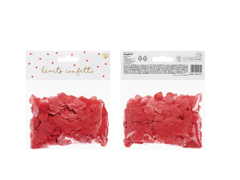 Konfetti serca czerwone 15g Partydeco