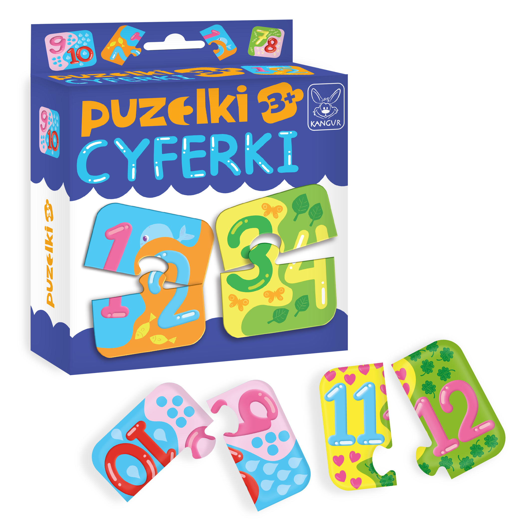 Puzzelki cyferki +3 Kangur