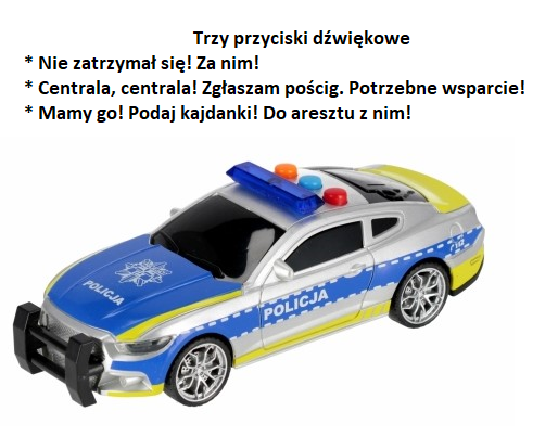 Auto policja 17cm światło/dźwięk MC