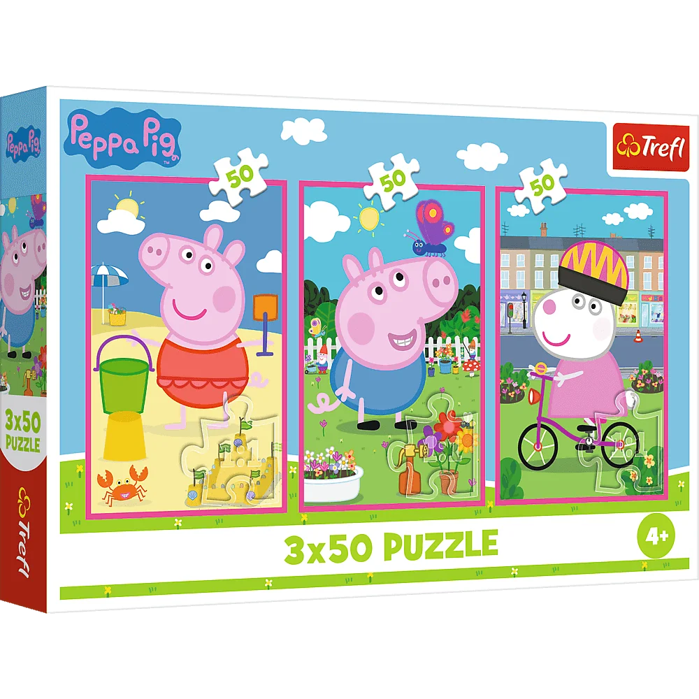  Puzzle 3x50 elementów świnka Peppa +4 Trefl