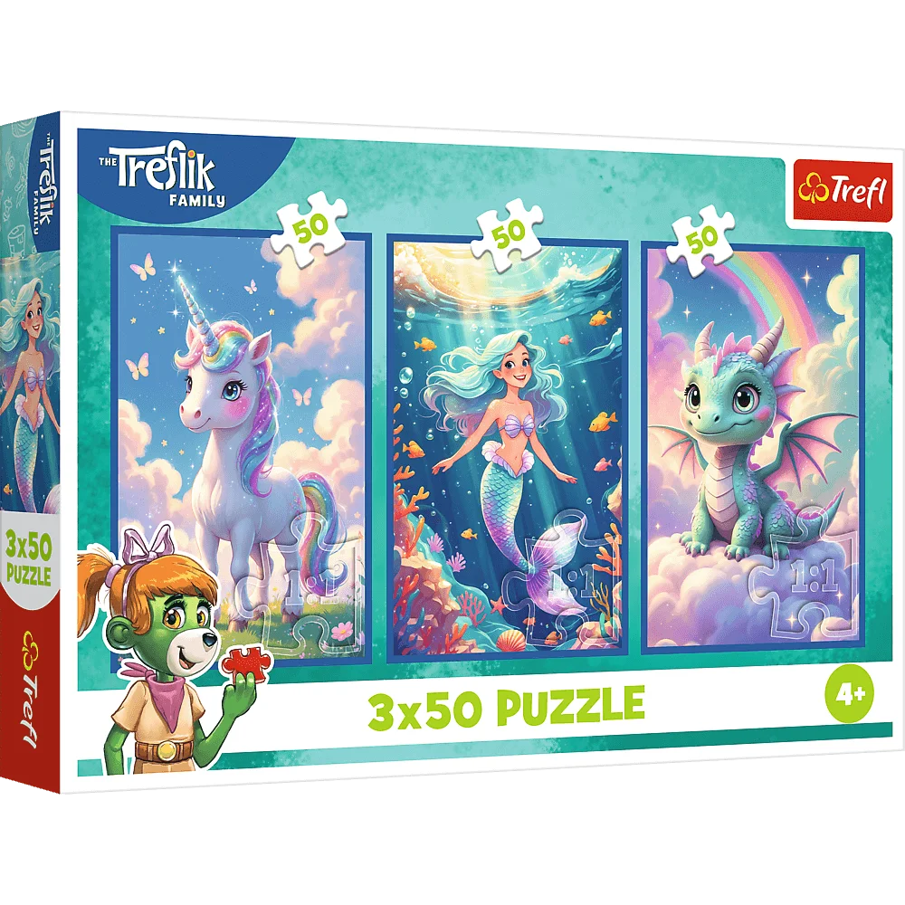  Puzzle 3x50 elementów Rodzina Treflików +4 Trefl
