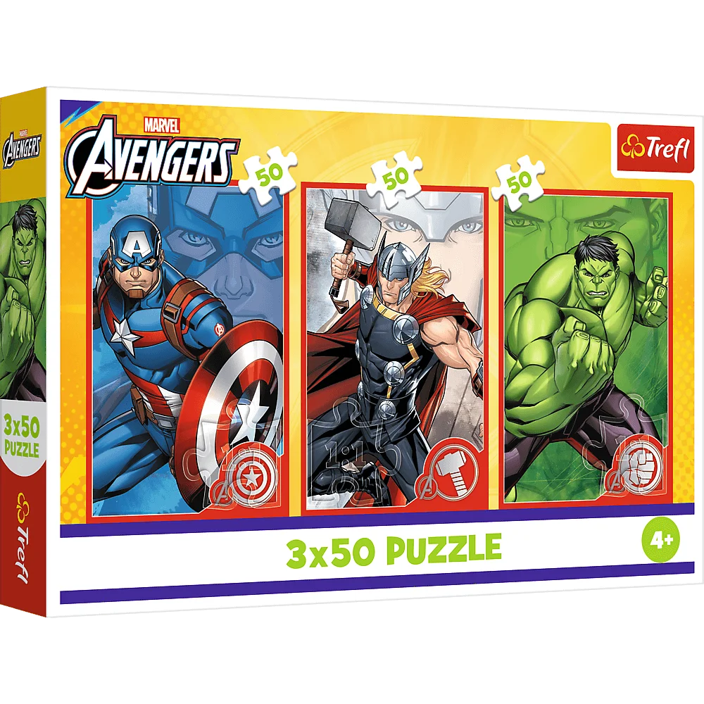 Puzzle 3x50 elementów Marvel +4 Trefl