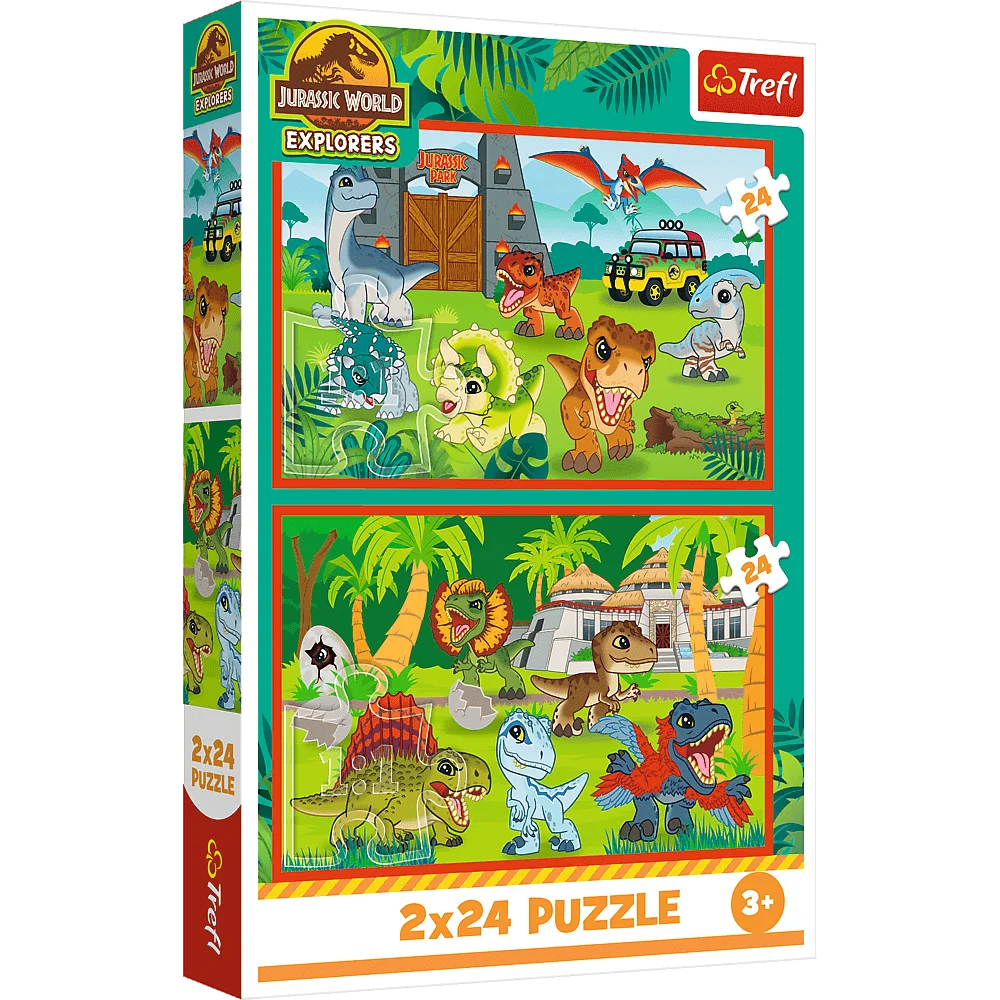  Puzzle 2x24 elementy Park Jurajski +3 Trefl