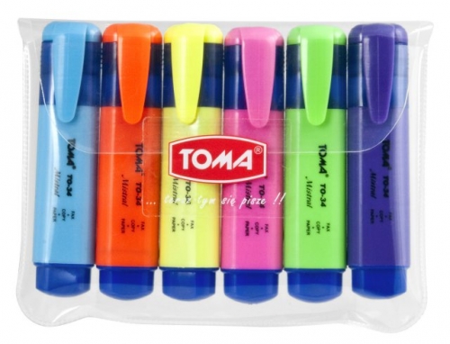 Zakreślacze 6 kolorów Toma