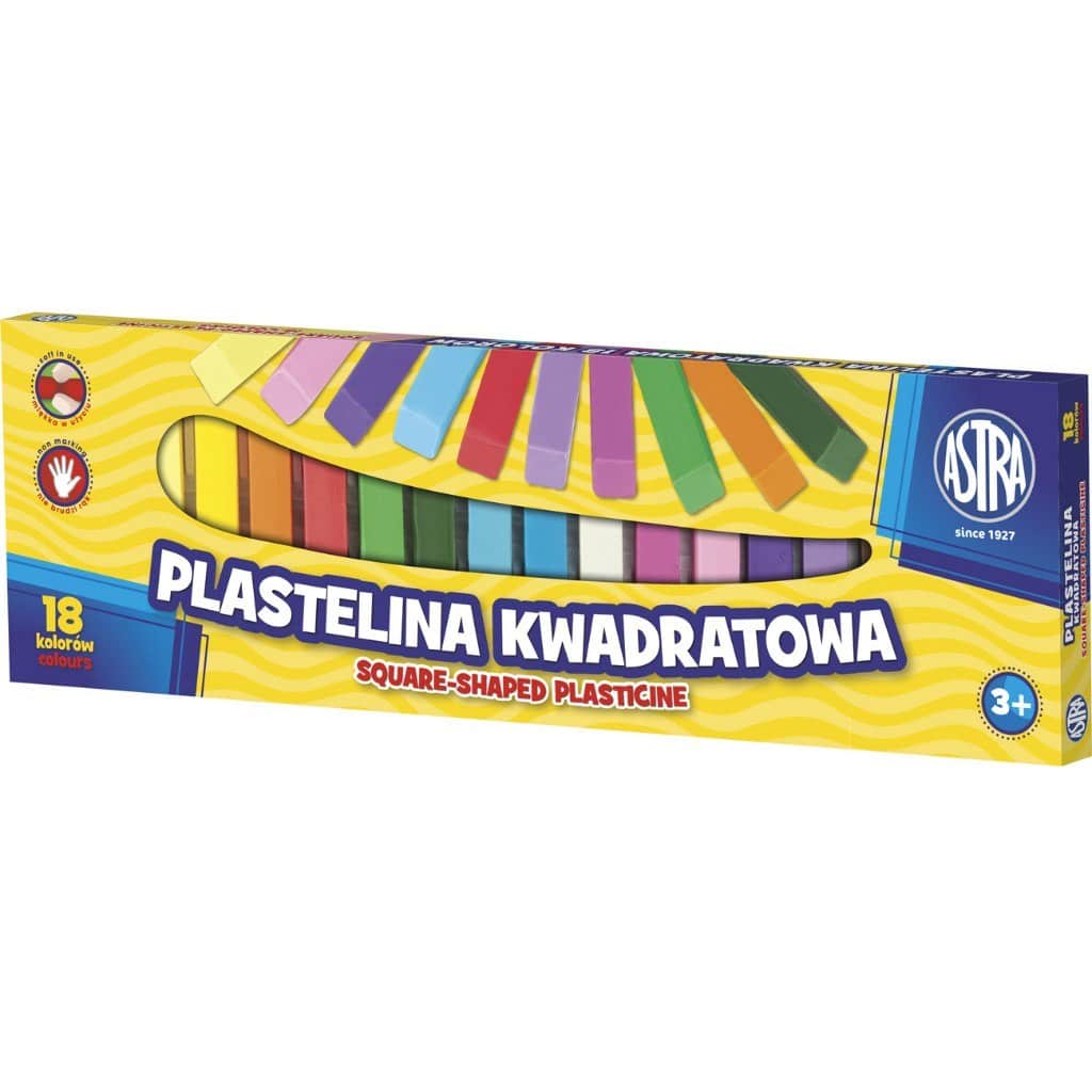 Plastelina kwadratowa 18 kolorów Astra