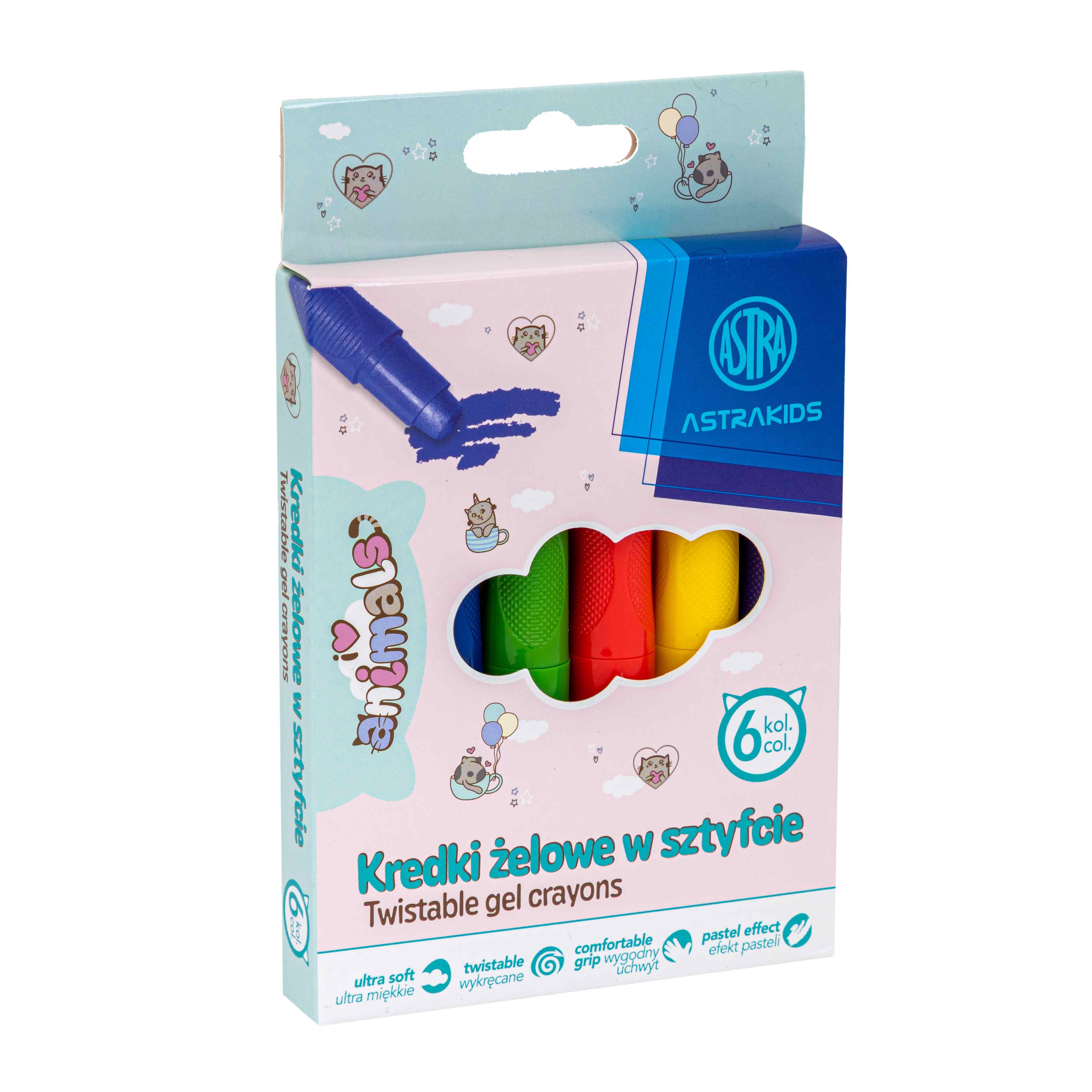 Kredki żelowe w sztyfcie 6 kolorów Astrakids Animals