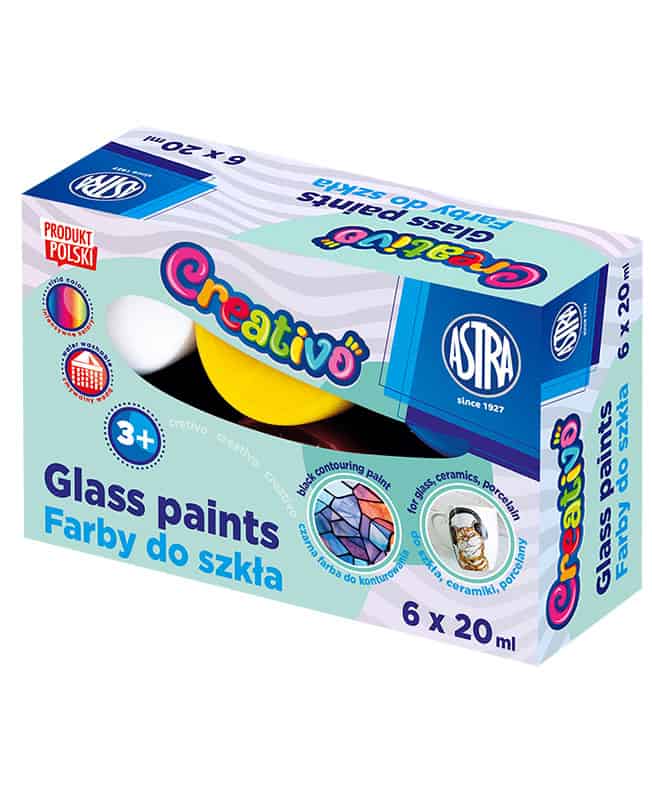 Farby do szkła 6 kolorów 20ml Creativo Astra