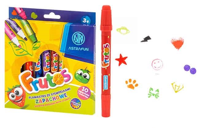 Flamastry zapachowe 10 kolorów jumbo frutos Astra