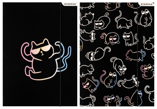 Teczka z gumką kitty black 300g Starpak