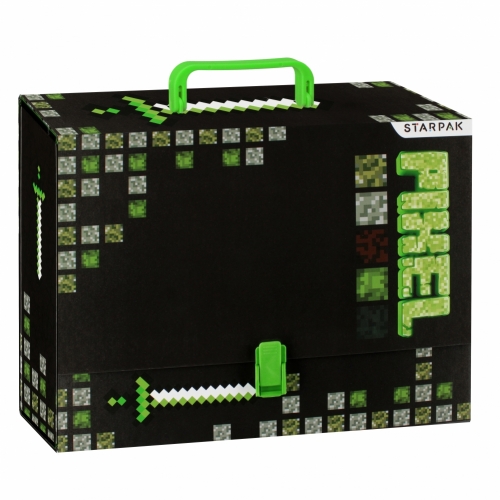 Teczka z rączką A4/9cm pixel Starpak