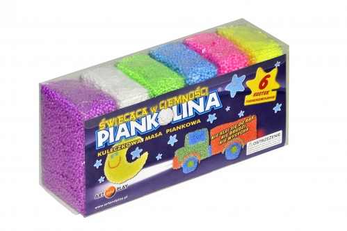 Pianka do modelowania piankolina fluo 6 kolorów Art&Play