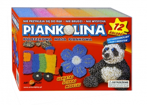 Pianka do modelowania piankolina fluo-brokat 12 kolorów Art&Play
