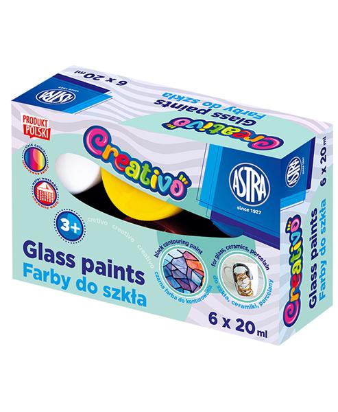 Farby witrażowe 6 kolorów 20ml Astra
