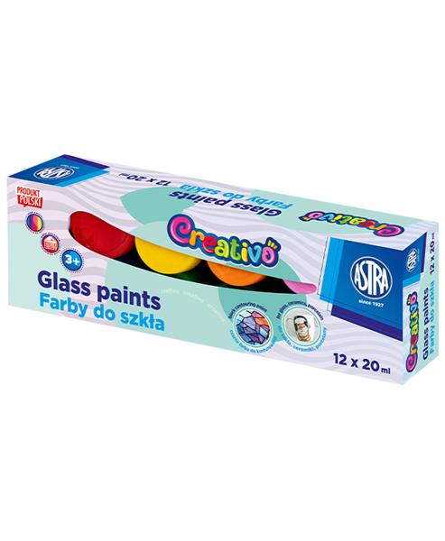 Farby witrażowe 12 kolorów 20ml Astra