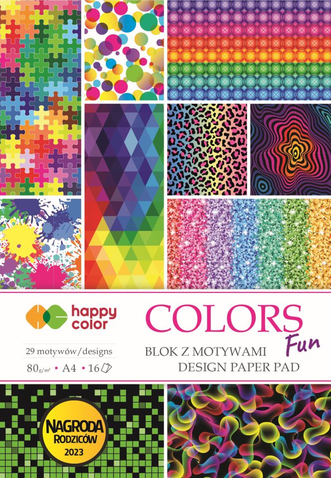 Blok z motywami Colors Fun A4/15kart Happy Color