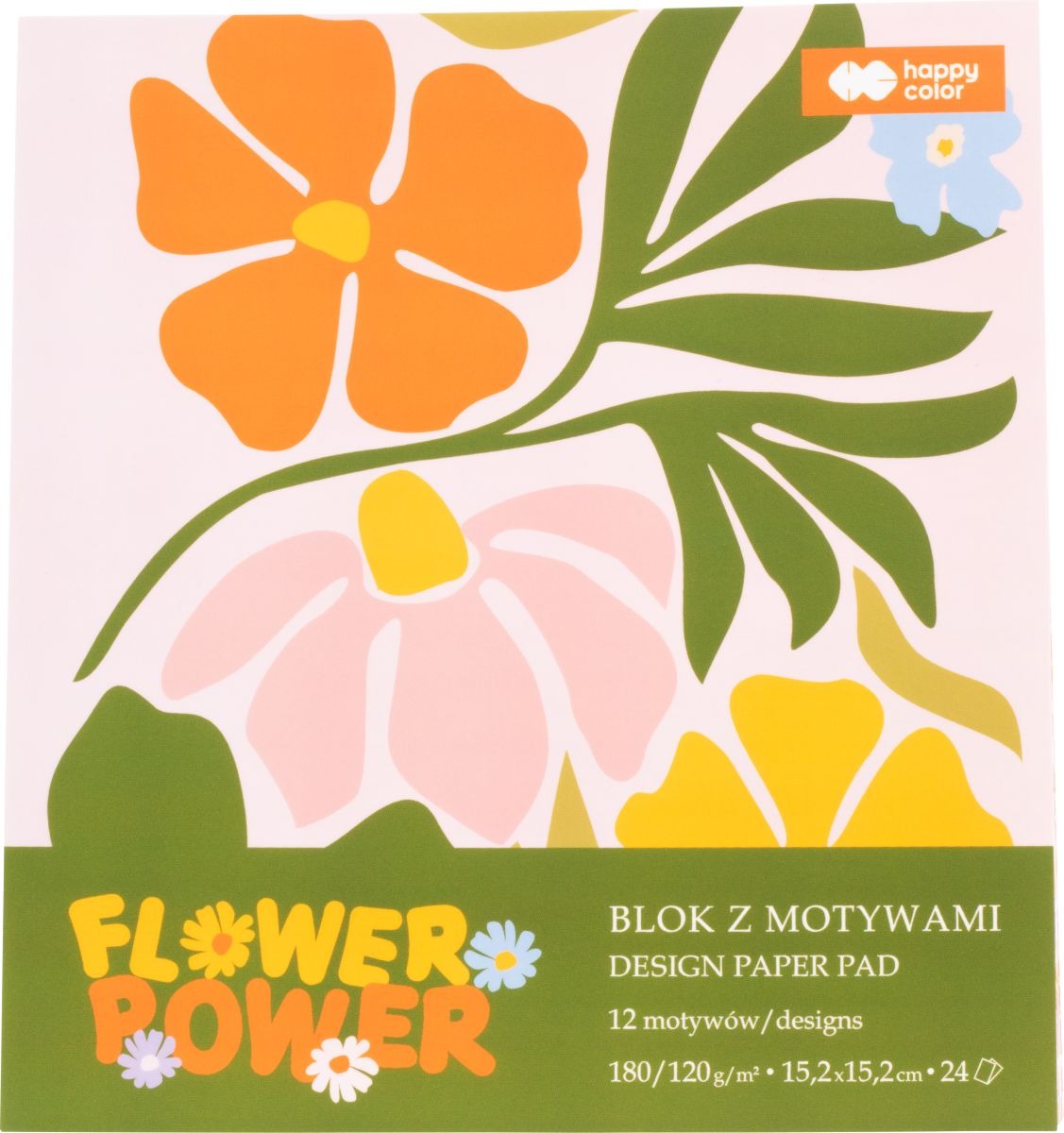 Blok z motywami bloom flowers 15x15cm/24kart Happy Color