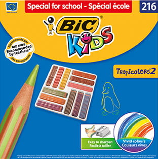 Kredki ołówkowe 12 kolorów 216szt Tropicolors2 BIC
