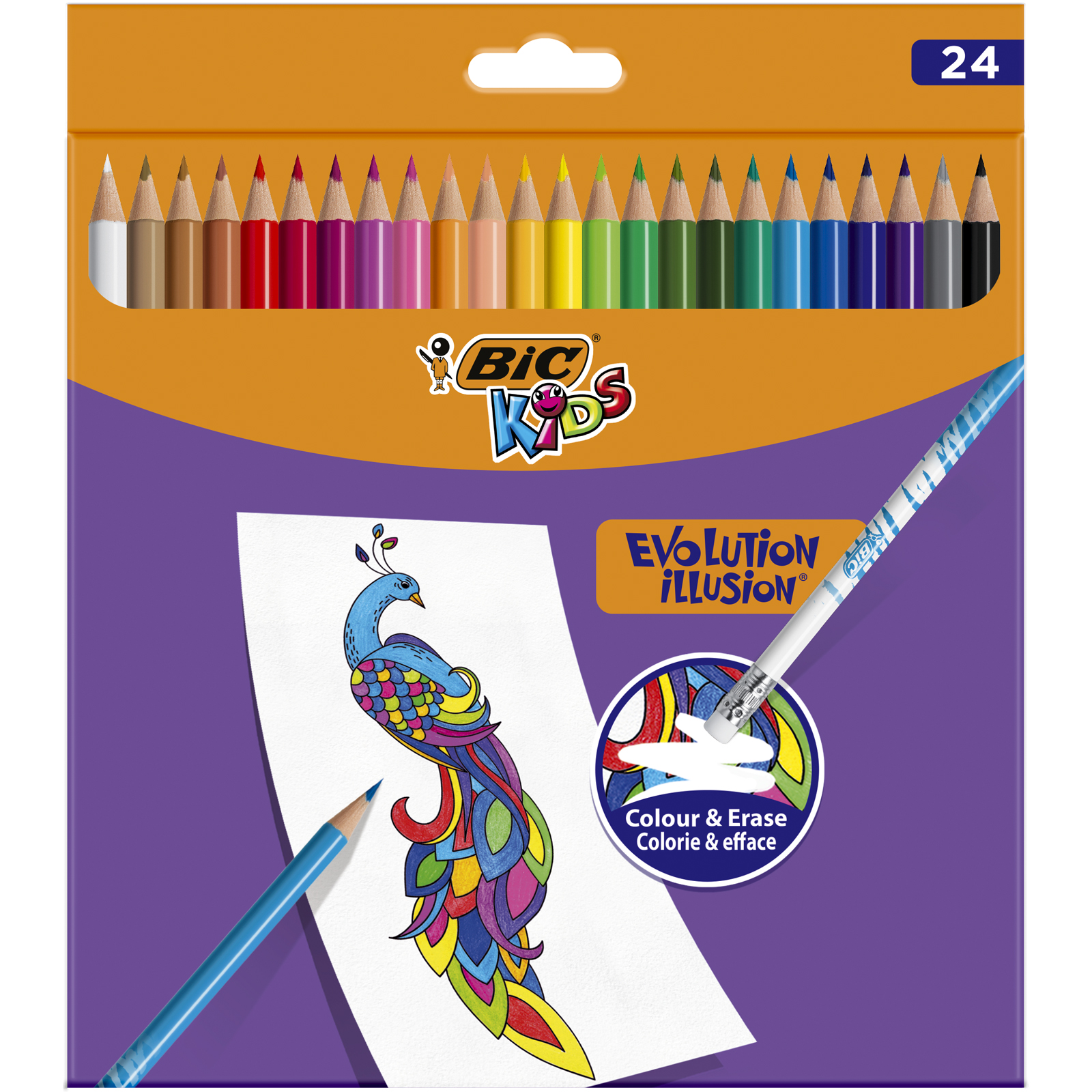Kredki ołówkowe 24 kolory Evolution Illusion Kids BIC