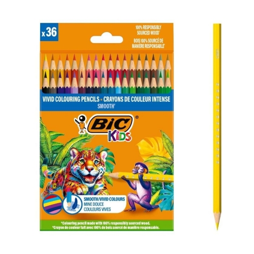 Kredki ołówkowe 36 kolorów Smooth Kids BIC