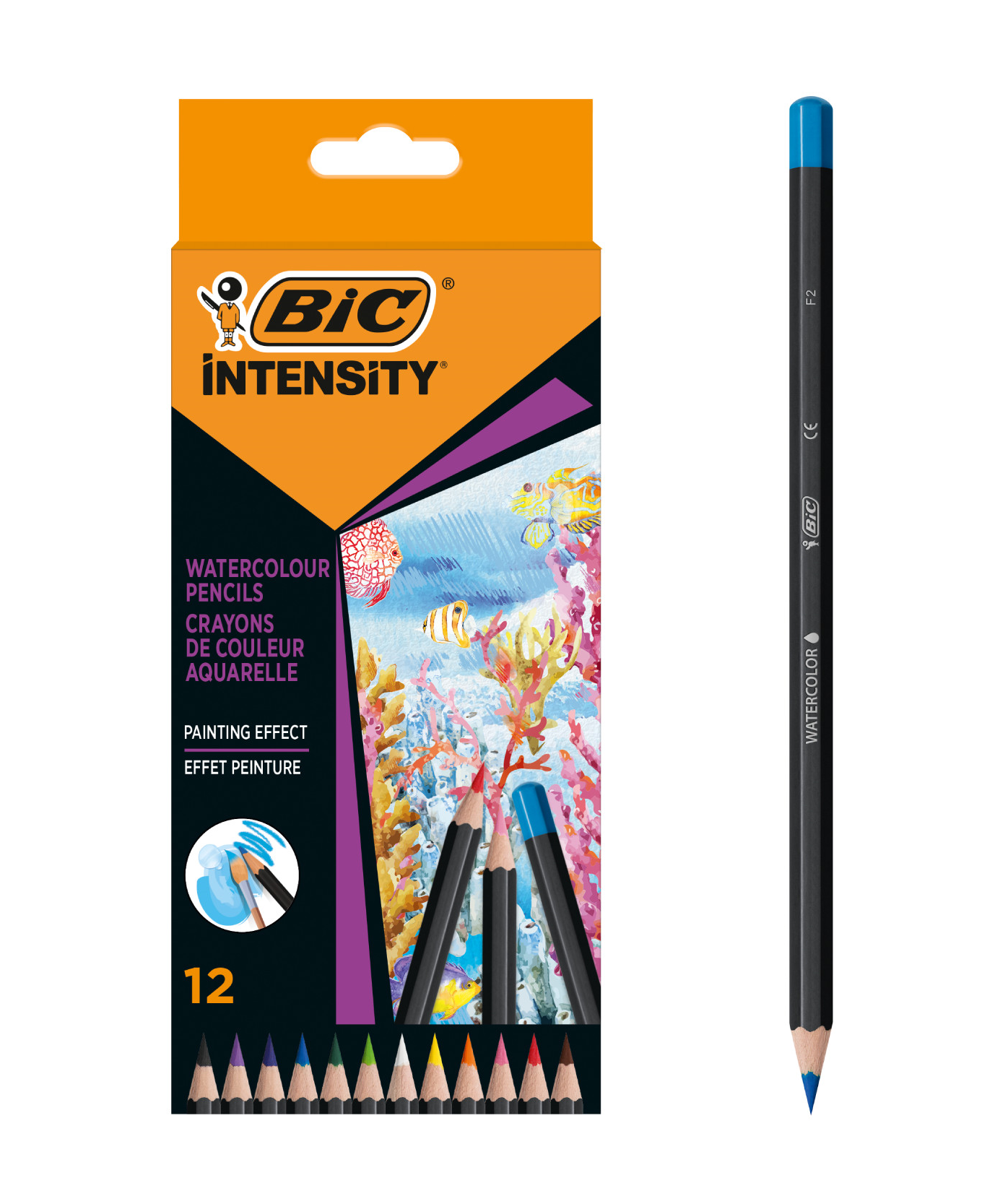 Kredki ołówkowe 12 kolorów Watercoloour Intensity BIC