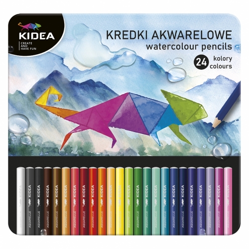 Kredki akwarelowe ołówkowe 24 kolorów Kidea