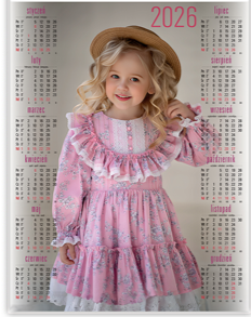 Kalendarz jednoplanszowy ścienny B1 68x98cm 2026 dziecko Telegraph