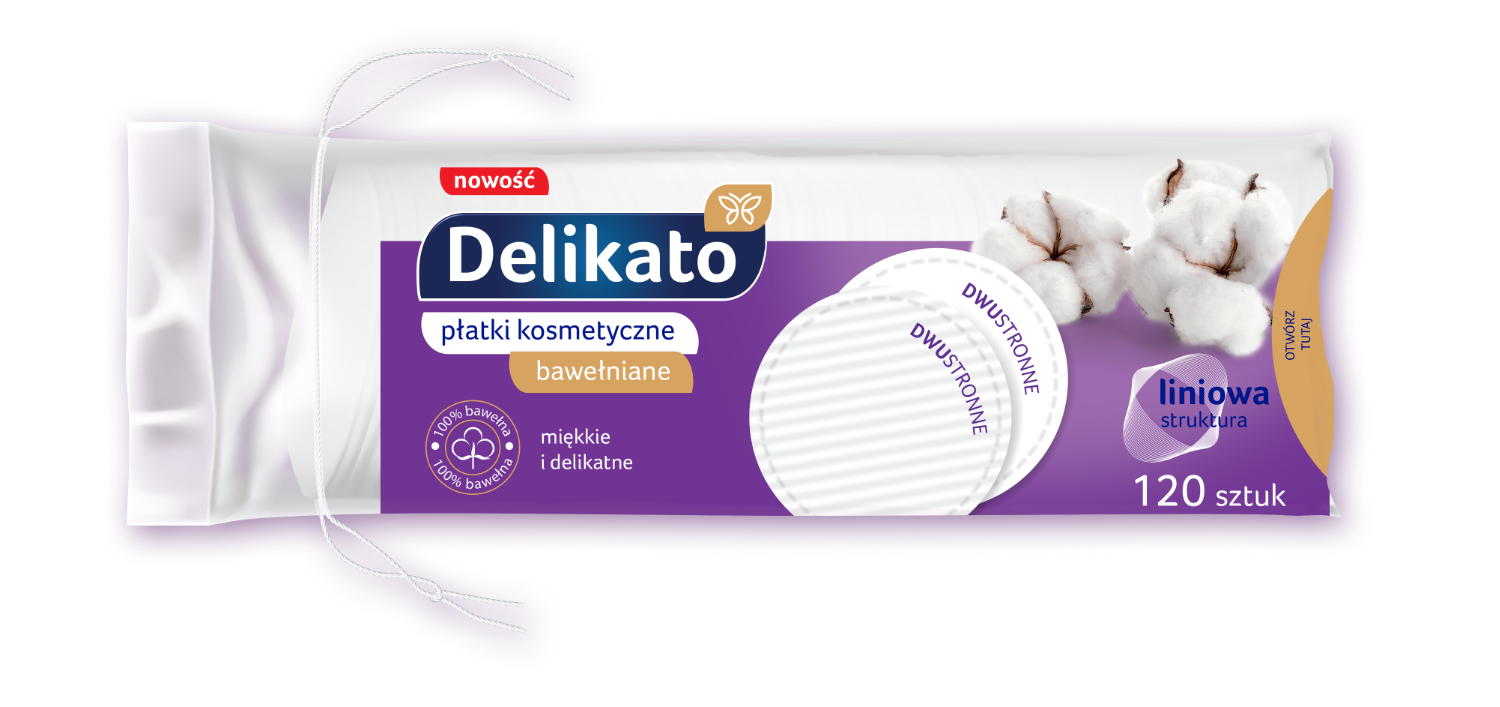 Płatki kosmetyczne 120szt. Delikato