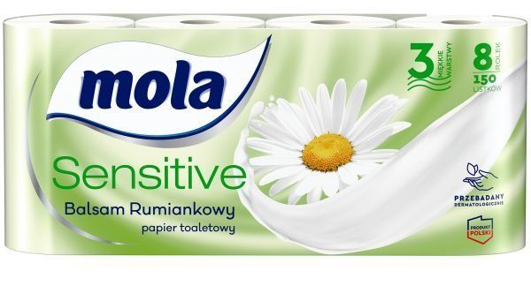 Papier toaletowy 3W 8szt. Sensitive Rumianek Mola