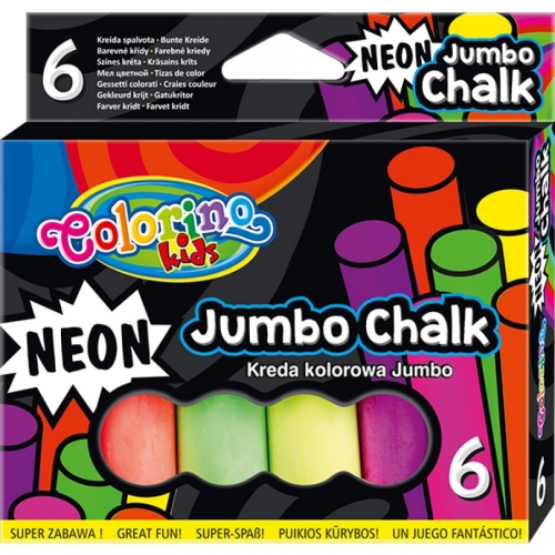 Kreda kolorowa chodnikowa neonowe 6 kolorów Colorino Kids