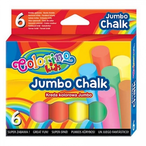 Kreda kolorowa chodnikowa jumbo 6 kolorów Colorino