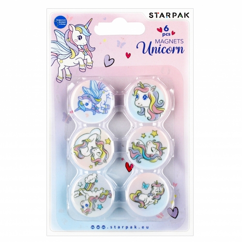Magnesy Jednorożec 3cm 6szt Starpak