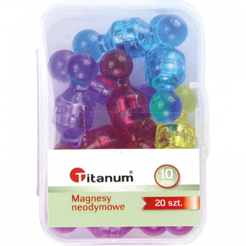 Magnesy neodynowe pionek 10cm 20szt Titanum