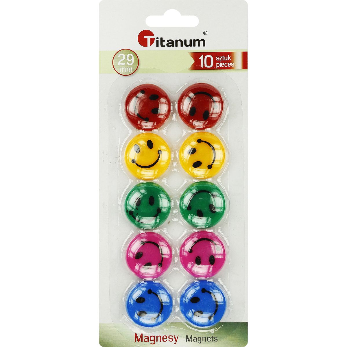 Magnesy buźki 29mm 10szt mix kolory Titanum