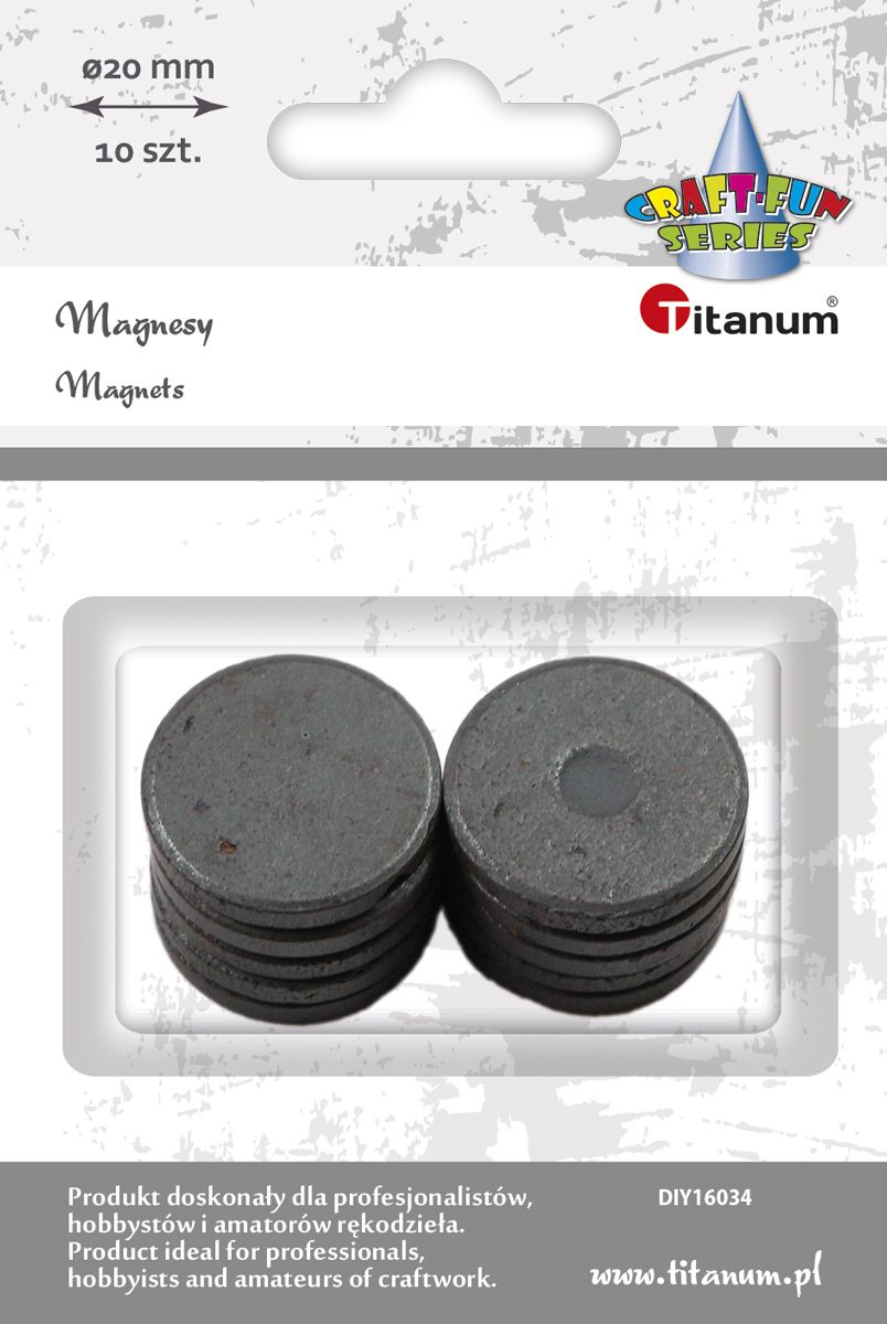 Magnesy czarne 2cm 10szt Titanum