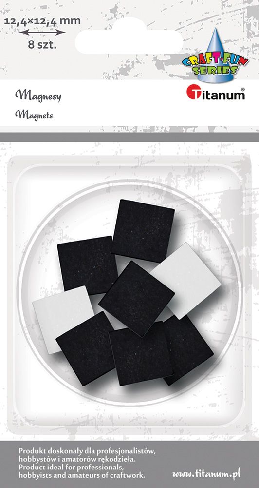 Magnes samoprzylepny 12mmx12mm 8szt Titanum