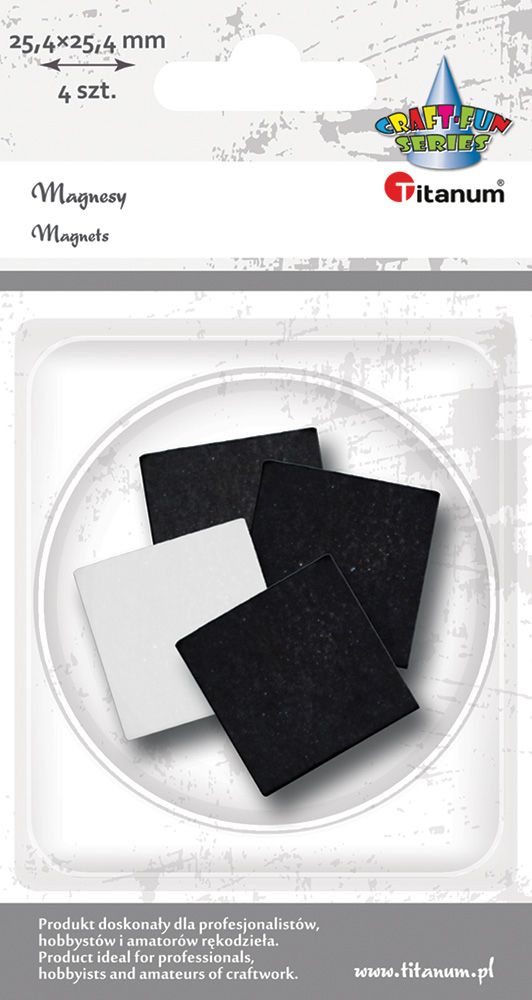 Magnes samoprzylepny 25mmx25mm 4szt Titanum