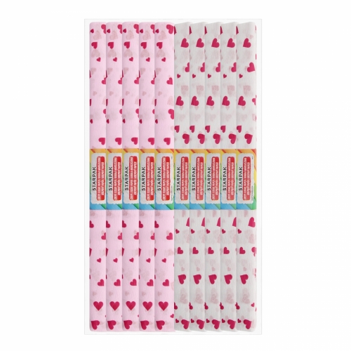 Bibuła marszczona serca 50x200cm 10 szt. mix kolory Starpak
