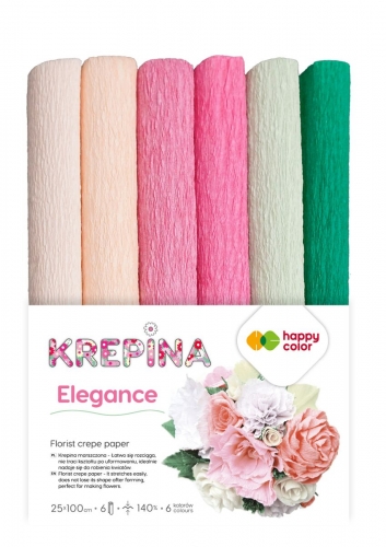 Bibuła marszczona 6 kolorów 25x100cm Elegance Starpak