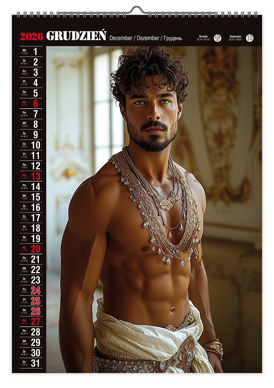 Kalendarz naścienny wieloplanszowy A2 2026 men Pan Kalendarzyk