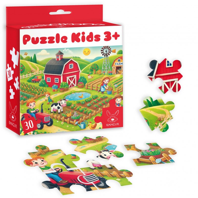 Puzzle 30 elementów farma +3 Kangur