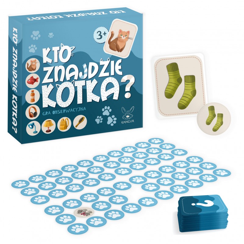 Gra edukacyjna kto znajdzie kotka +3 Kangur