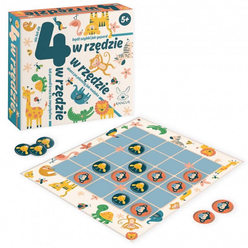Gra edukacyjna 4 w rzędzie +5 Kangur