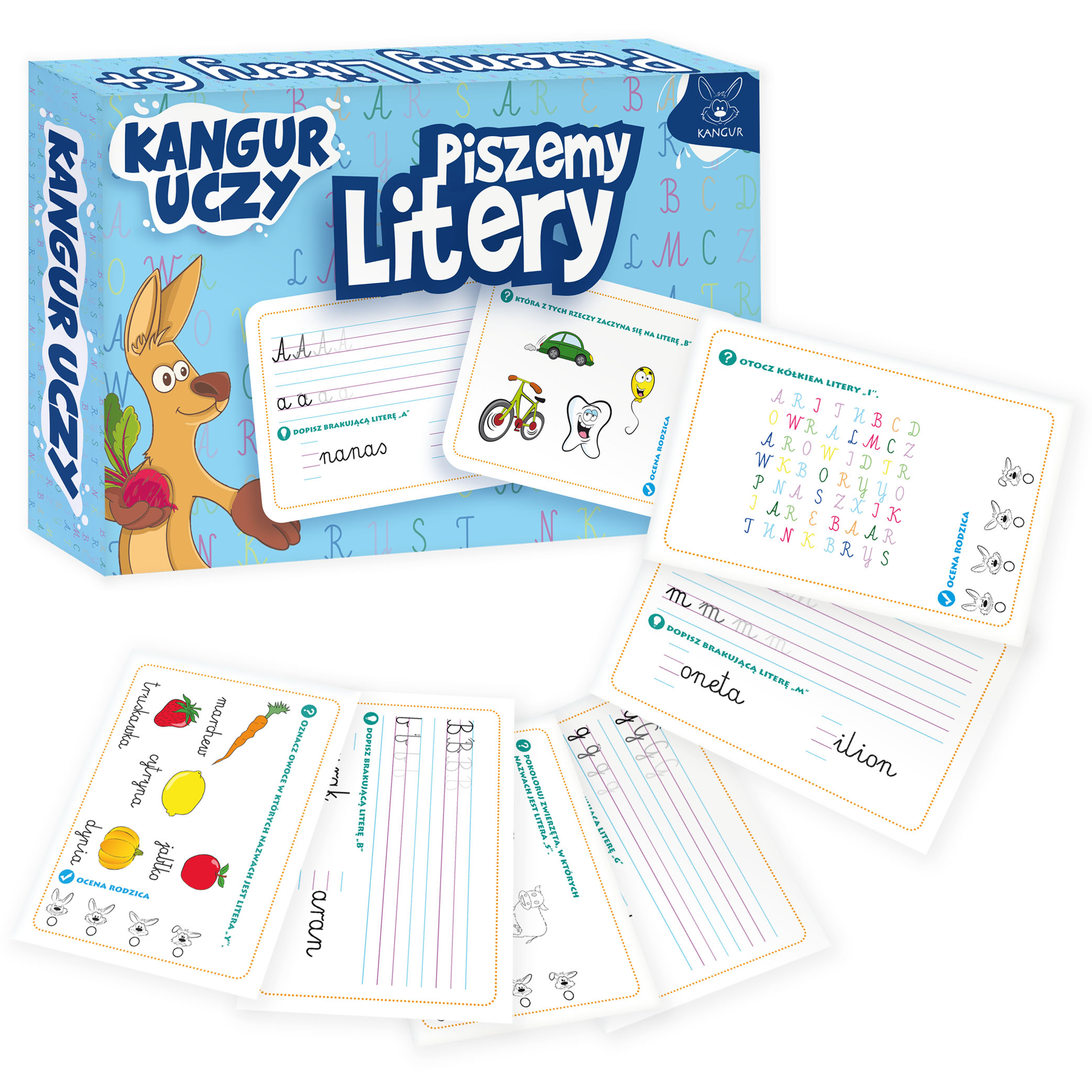 Gra edukacyjna piszemy litery +6 Kangur
